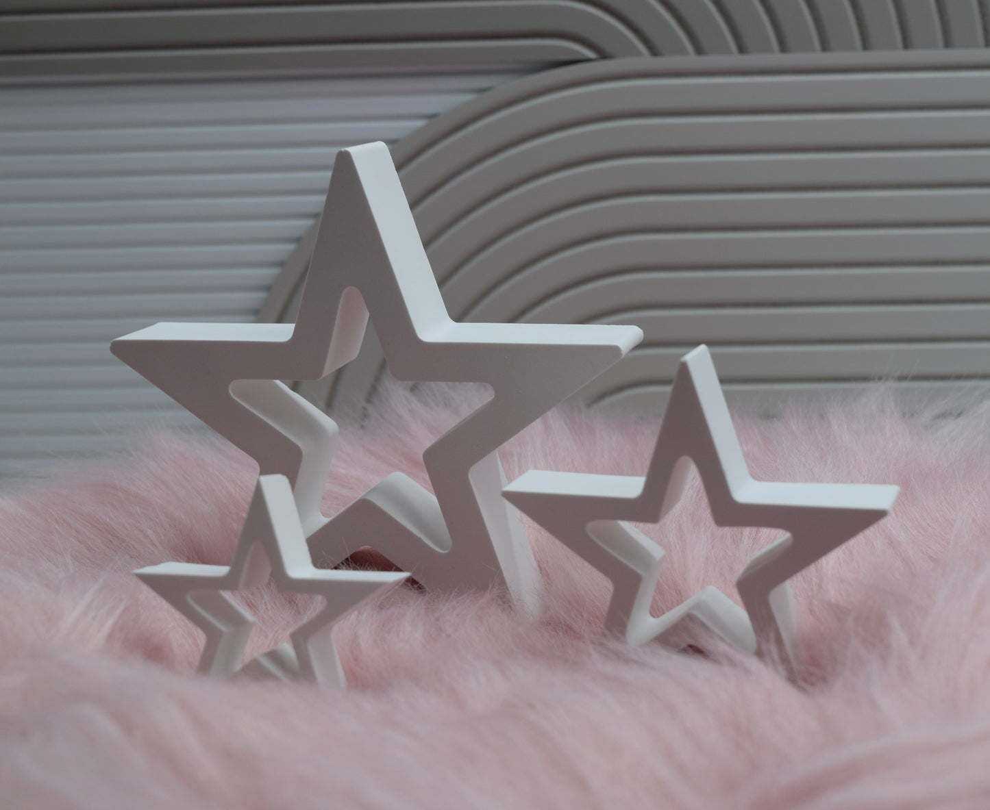 Dekosterne Set aus Gießpulver – Handgemachte Sterne in Weiß | Minimalistische Weihnachts- & Winterdeko