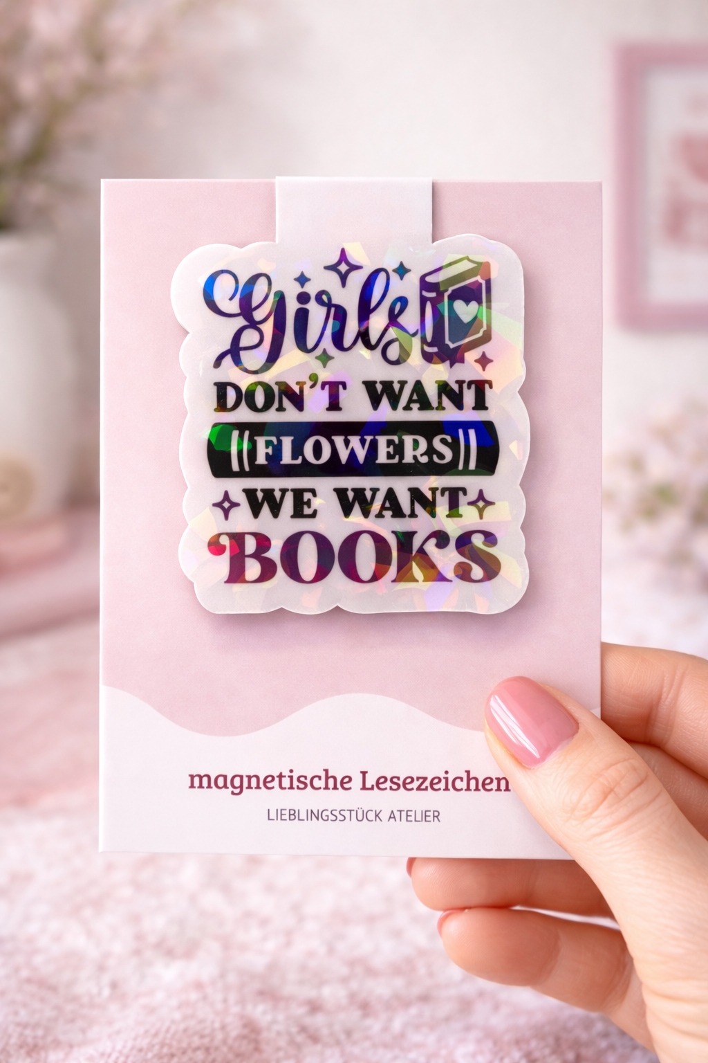 Magnetisches Lesezeichen Girls want books